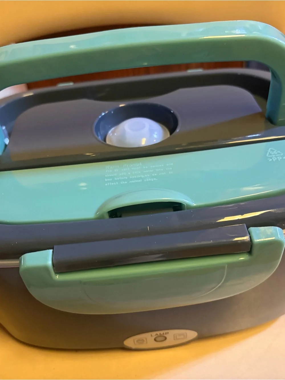 Electric Lunch Box Food Warmer - Gray & Teal Portable Heated Meal Container